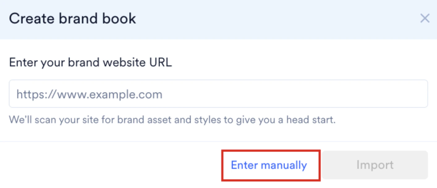 Enter manually option