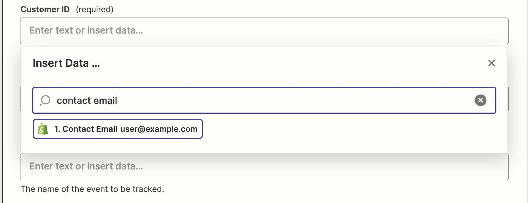 Adding custom event attributes mapped from Shopify outputs