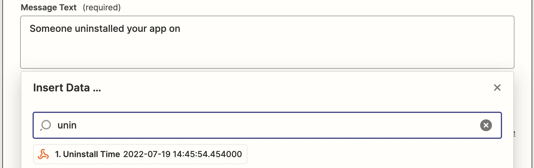 Mapping data from previous step into Slack action fields