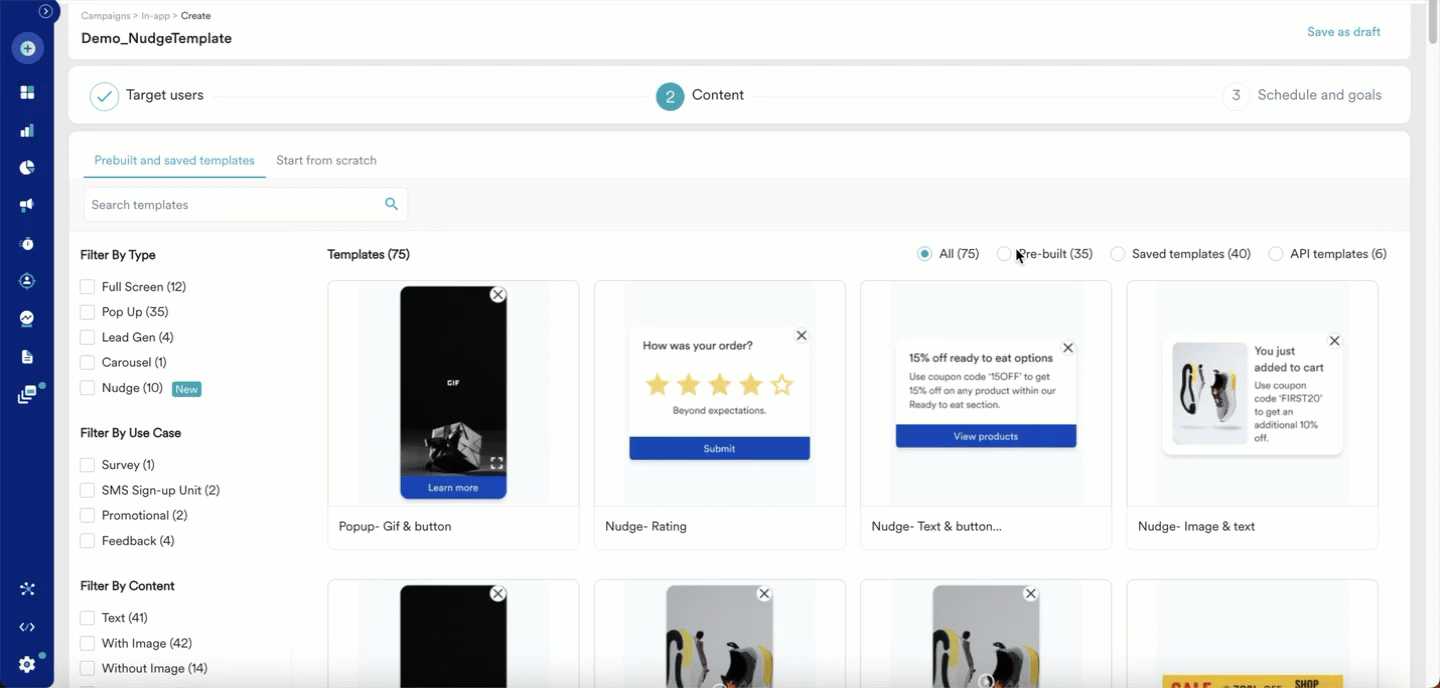 GIF showing customization of nudge template elements.