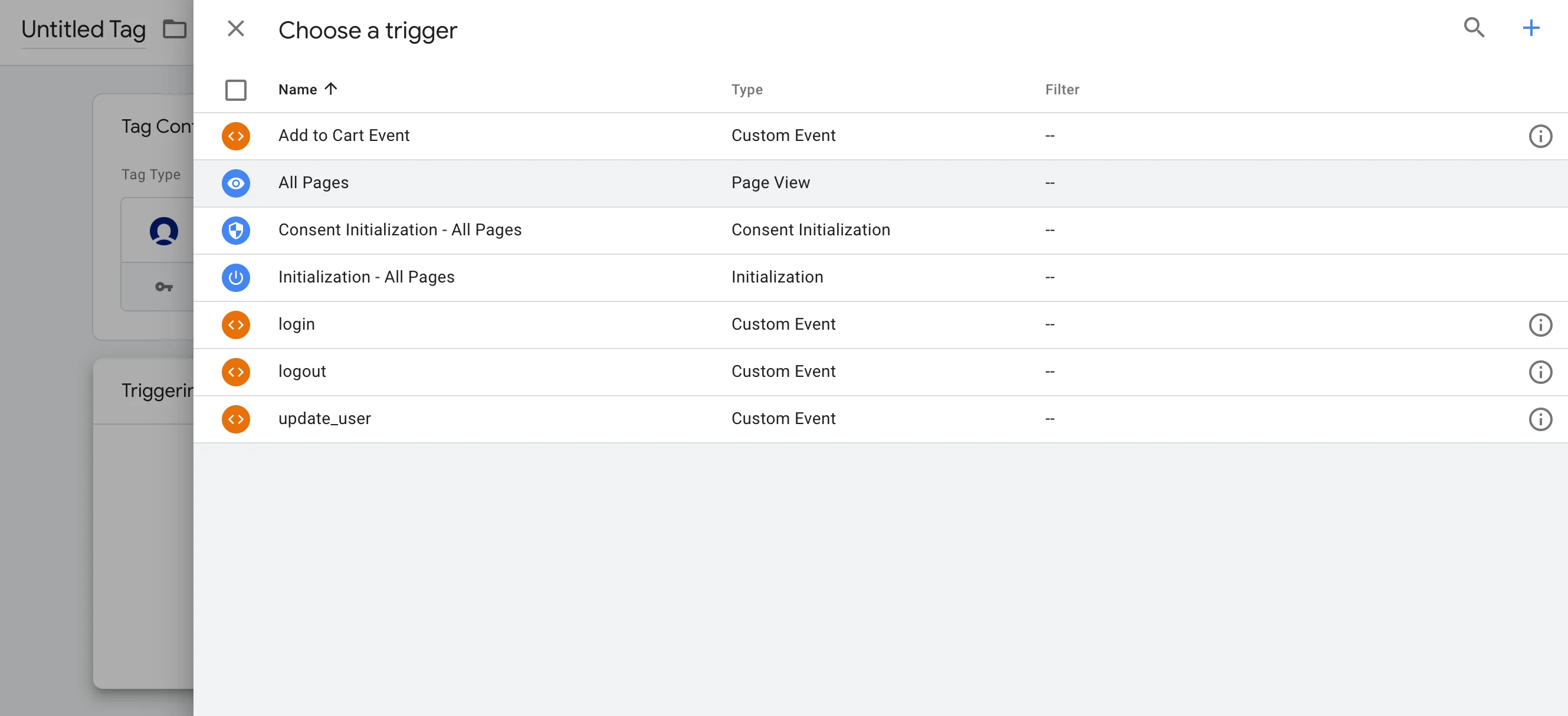 Triggering section in the MoEngage Tag setup