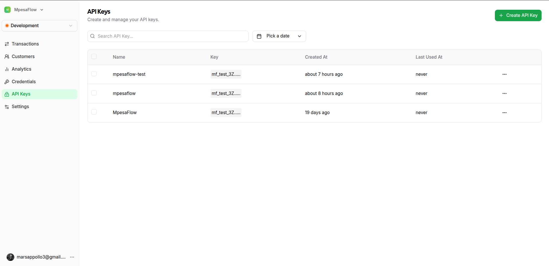 Api Key Page
