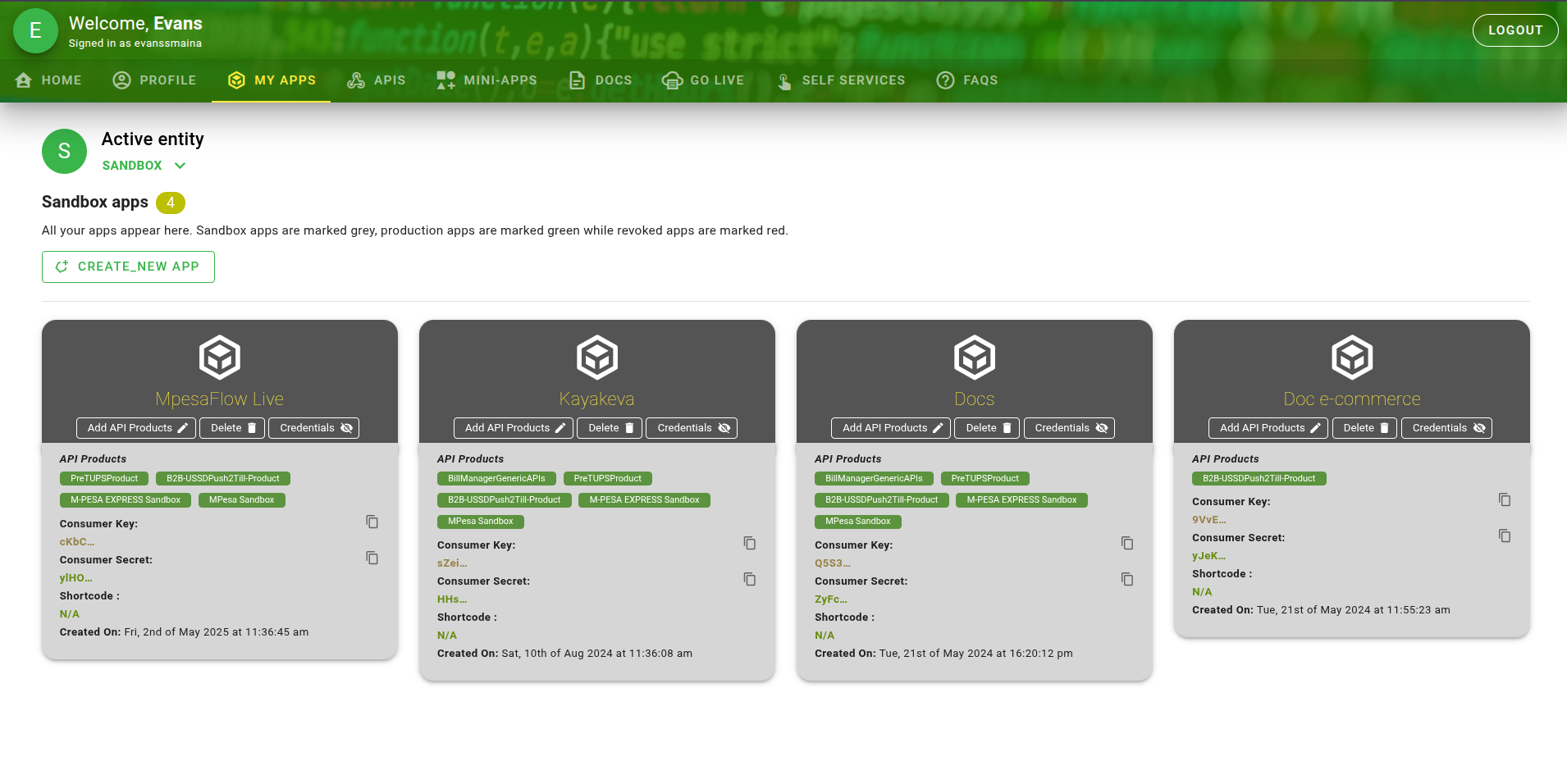 Create New App