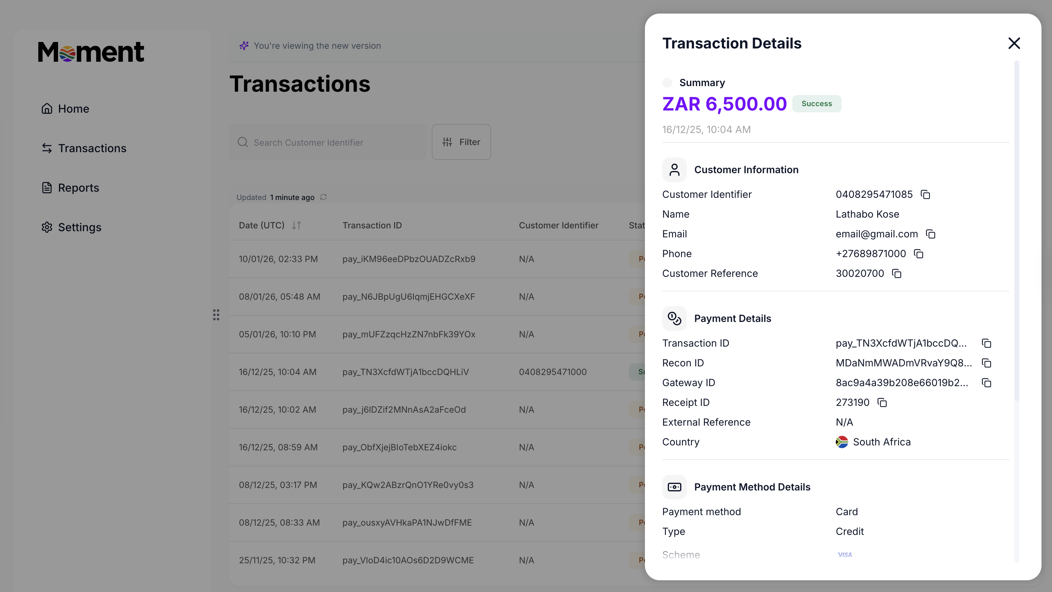 Trx Details Existing