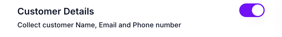 Customer Details Customer Details