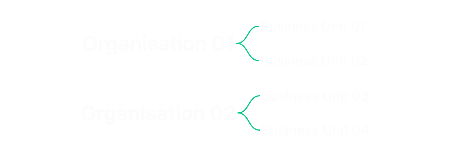 An organisation can have one or many business units