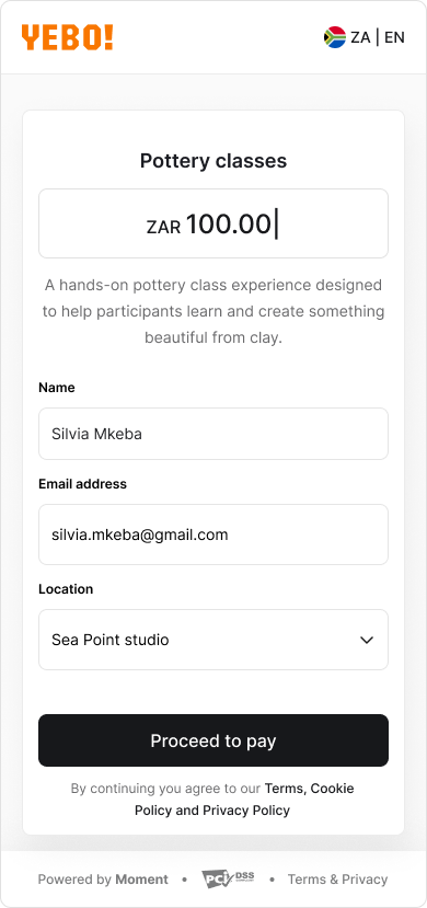 Payment Page Payment Page