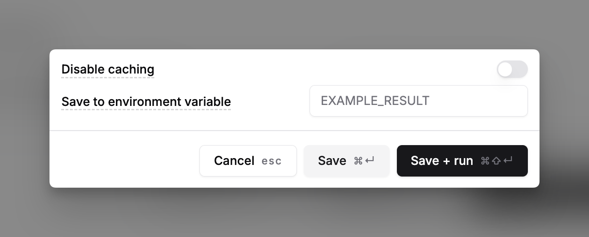 Save to environment variable