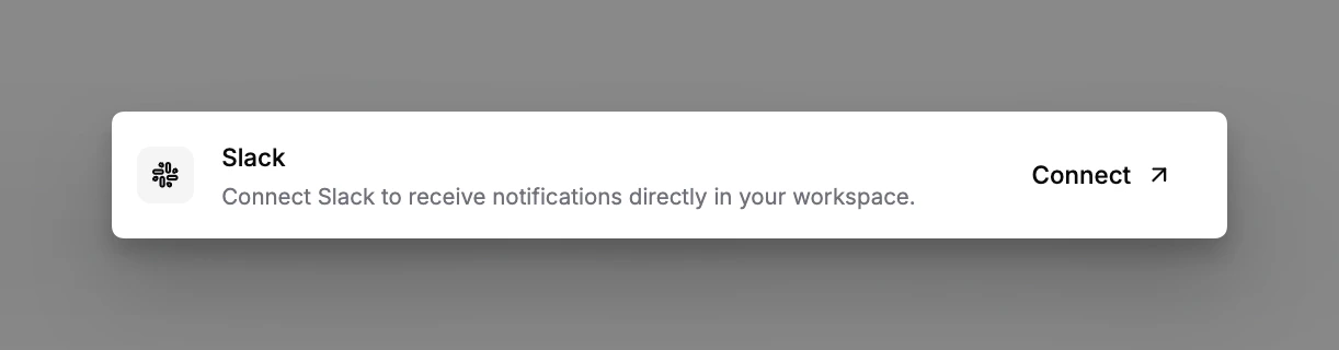 Slack integration settings