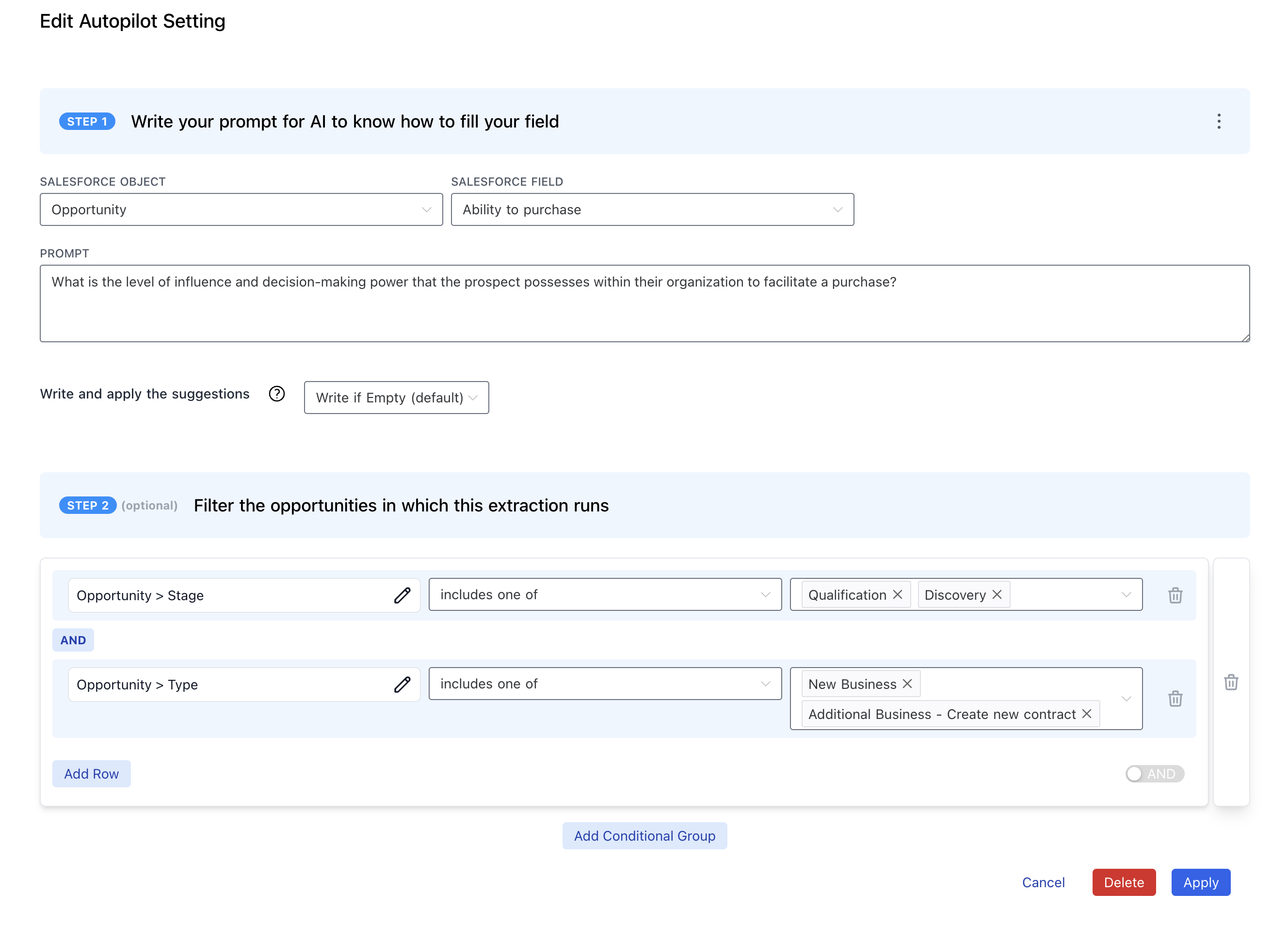 Autopilot Configuration Interface