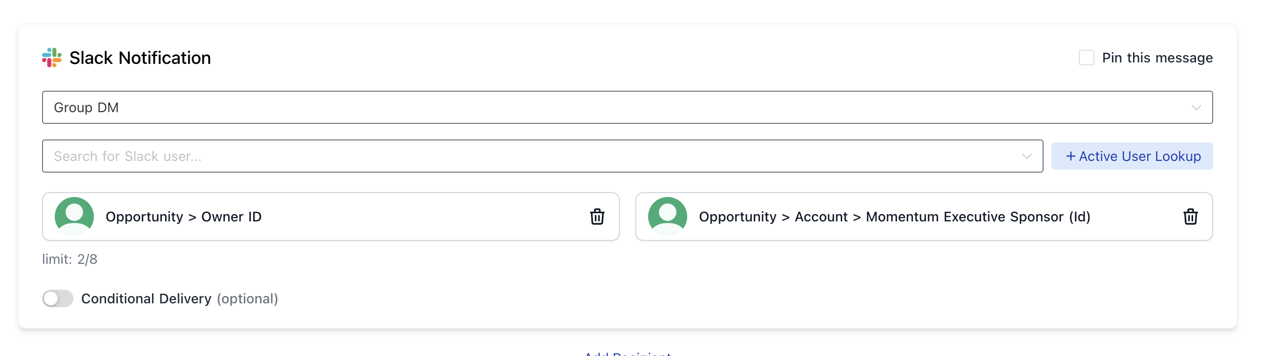 Call Summary Delivery Configuration