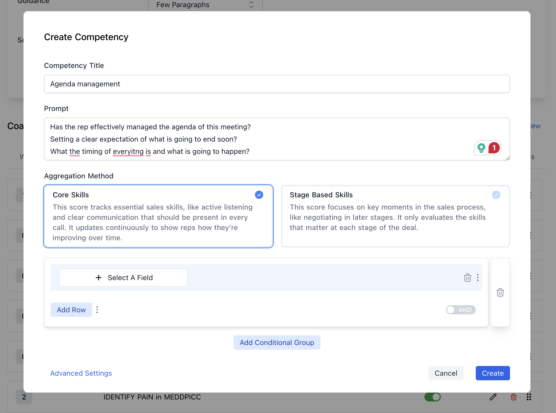 Create Competency Form