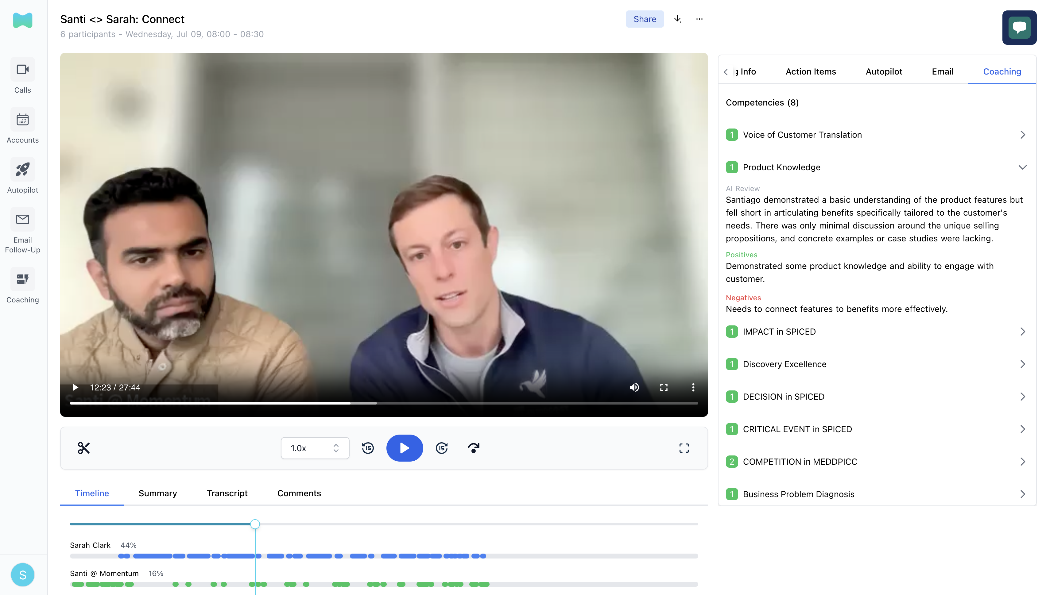 Conversation Intelligence Call Playback