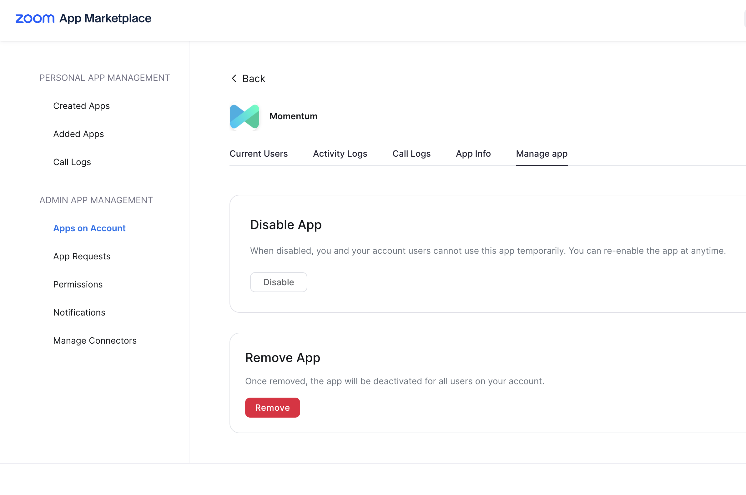 zoom-uninstall-momentum-app