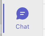 A sidebar tab from the Teams user interface. There is a chat bubble with the label Chat below it