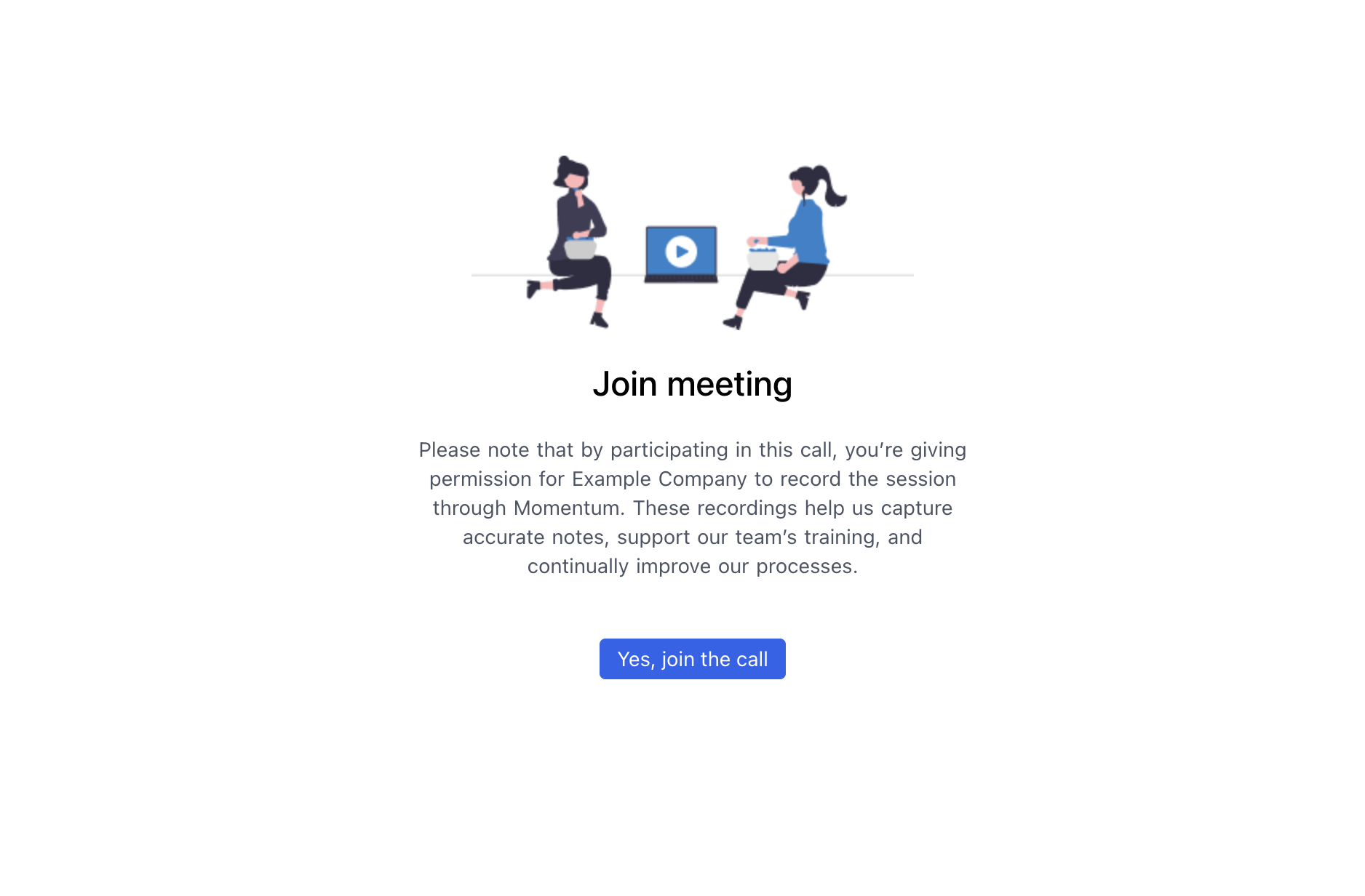 Recording Consent Page