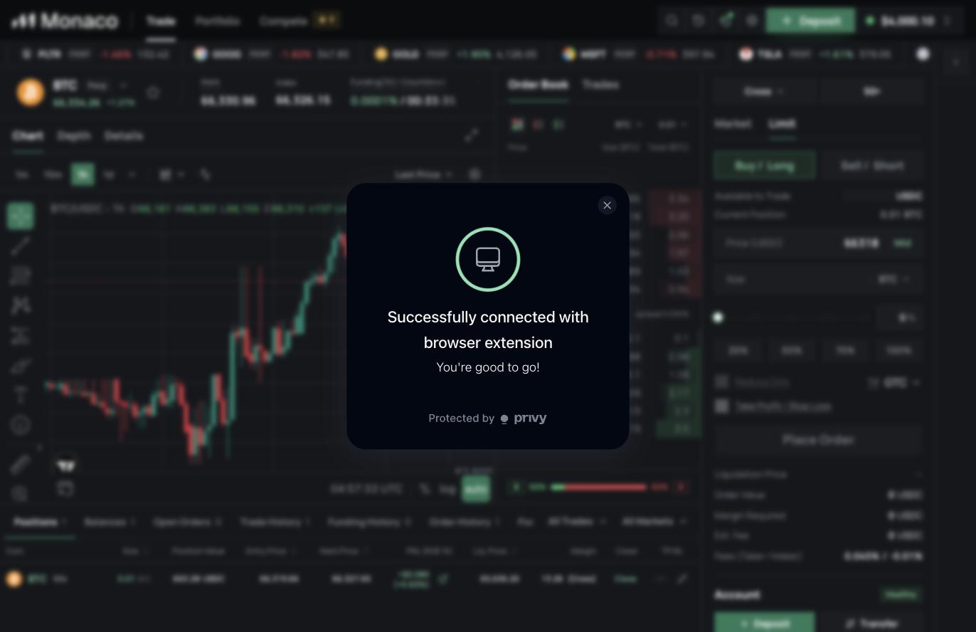 Successfully connected confirmation modal