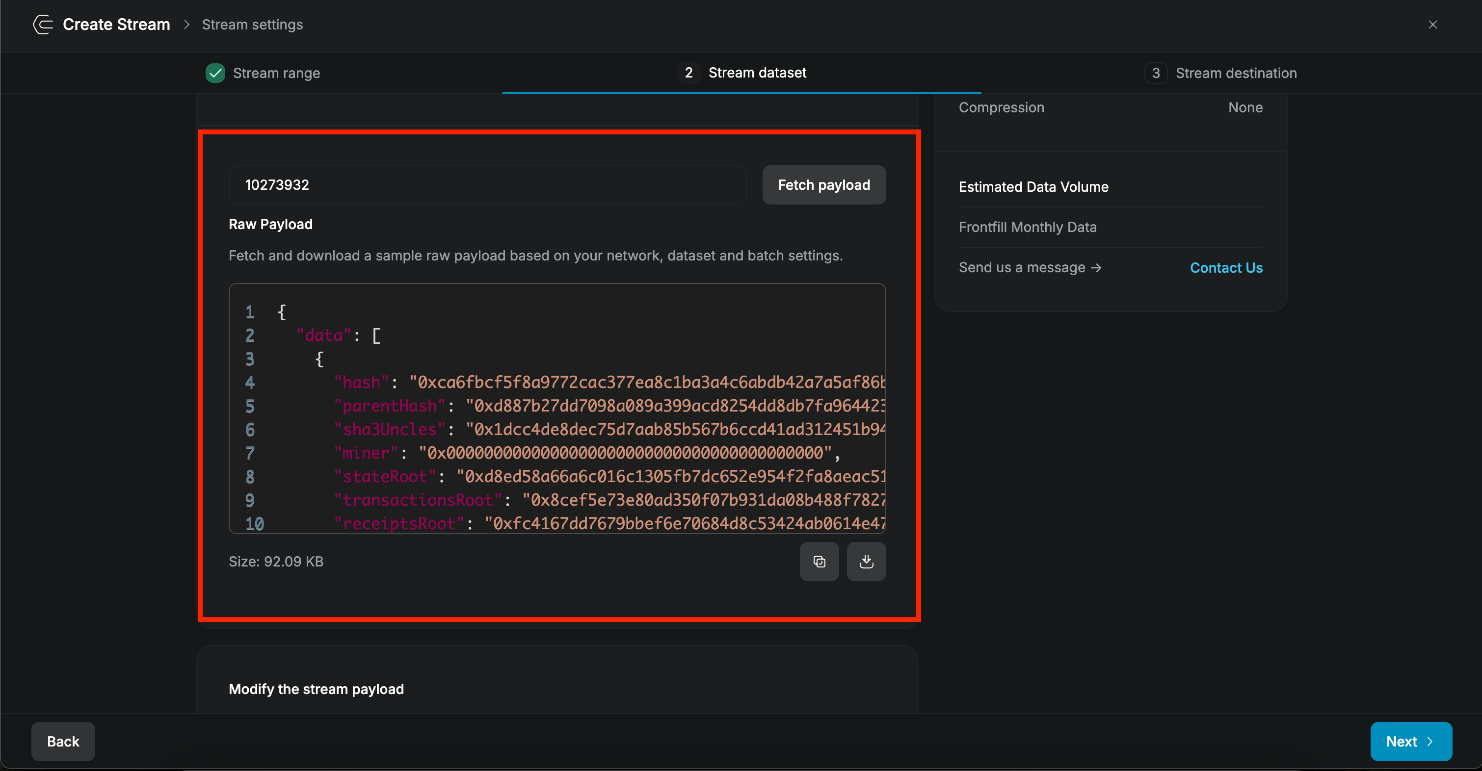Raw Payload Example