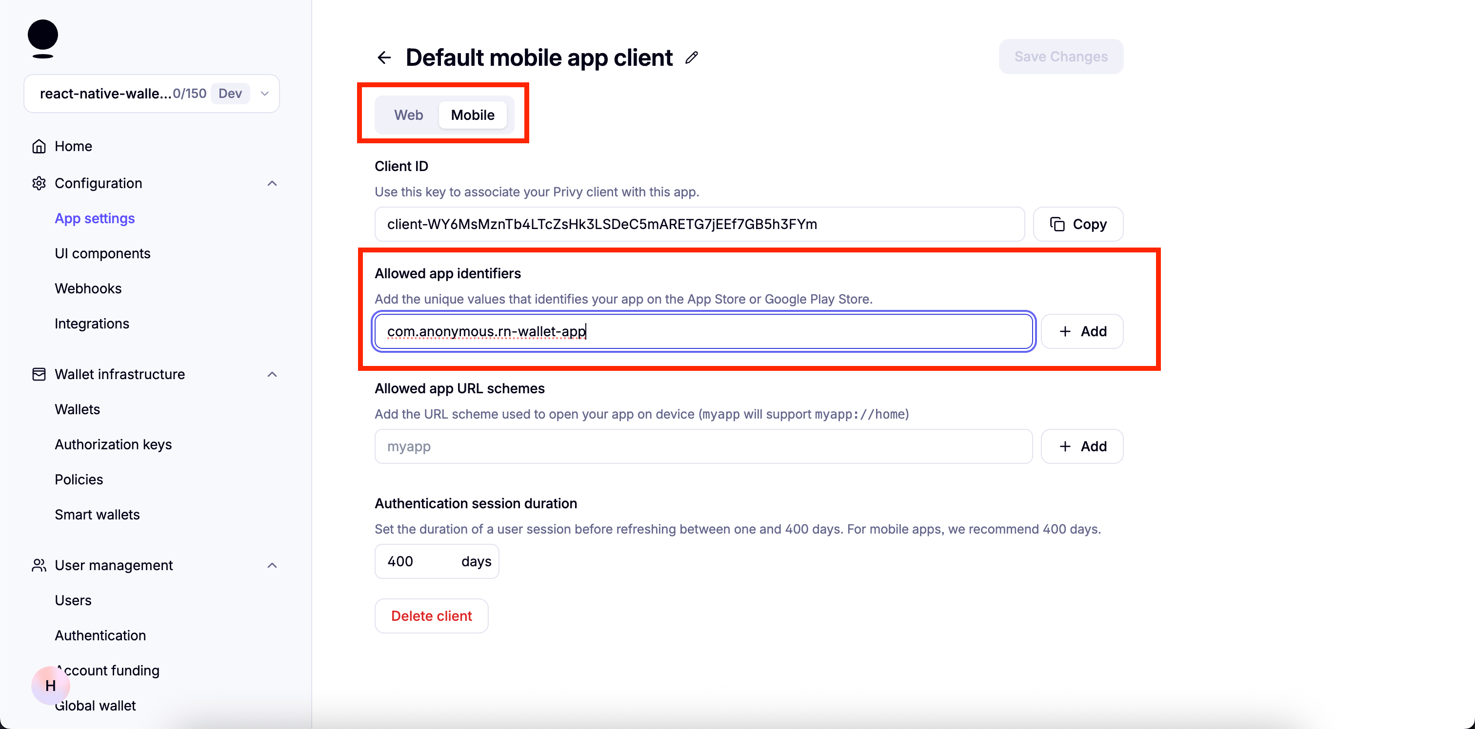 allowed identifiers
