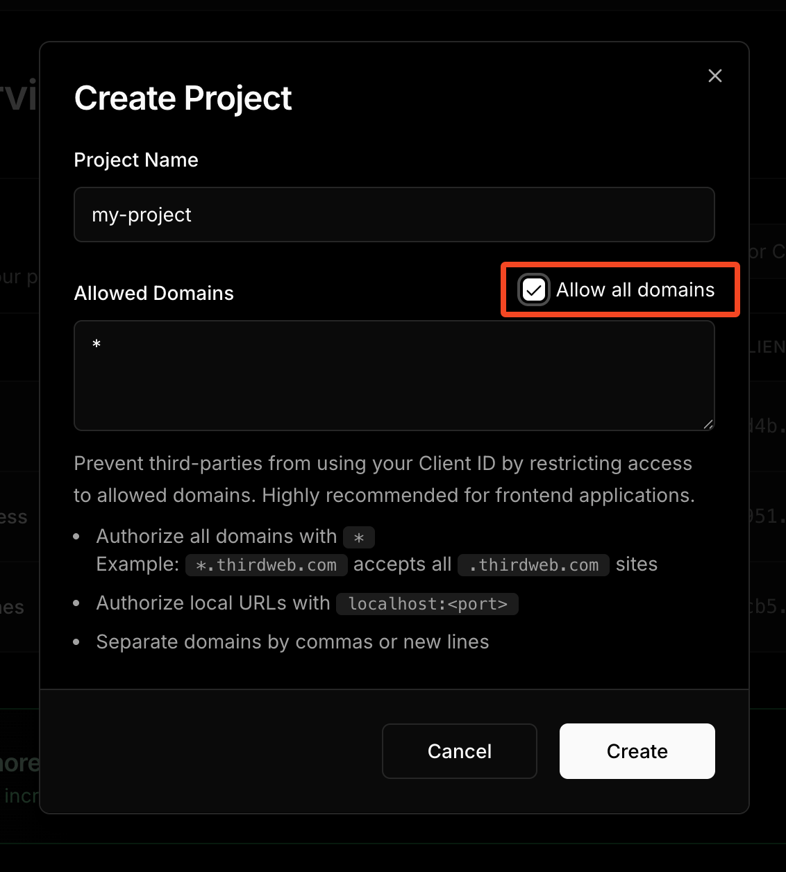 create new project