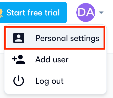 Personal settings