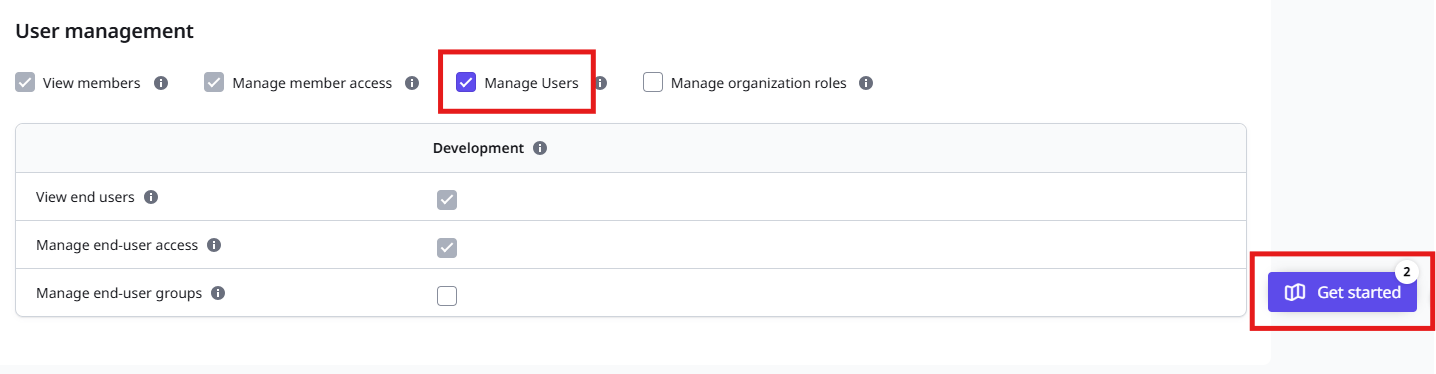 Manage Usersチェック