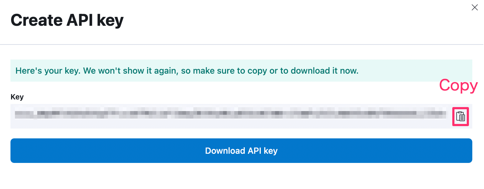 APIキー表示
