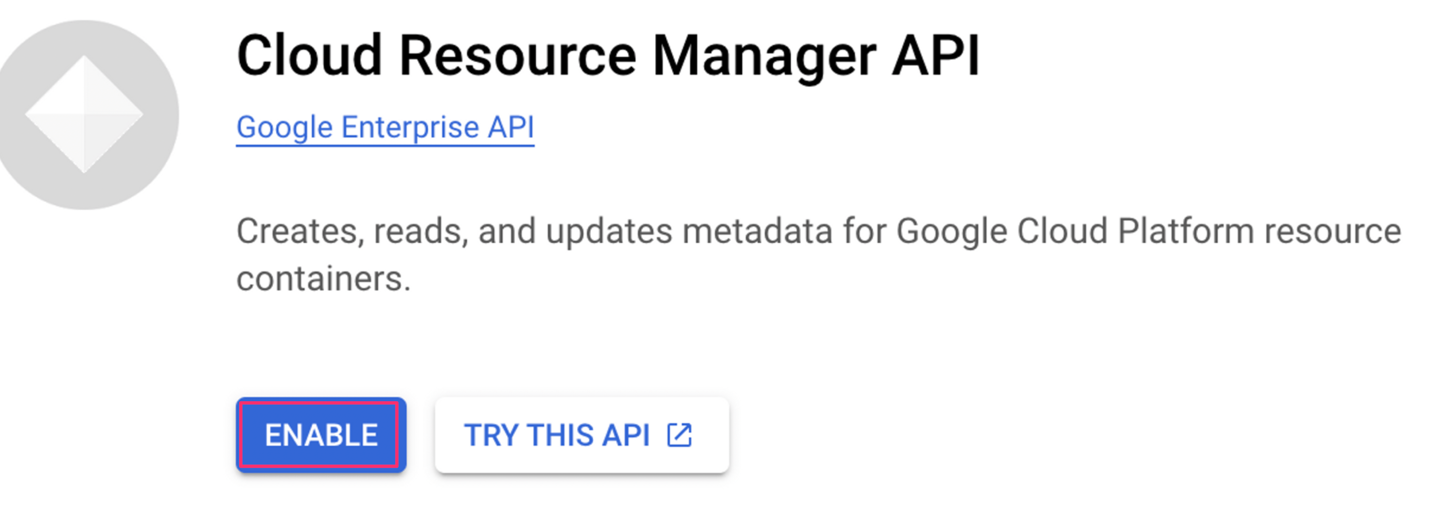 Cloud Resource Manager API検索