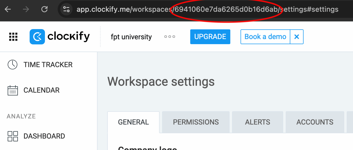 Workspace key in URL