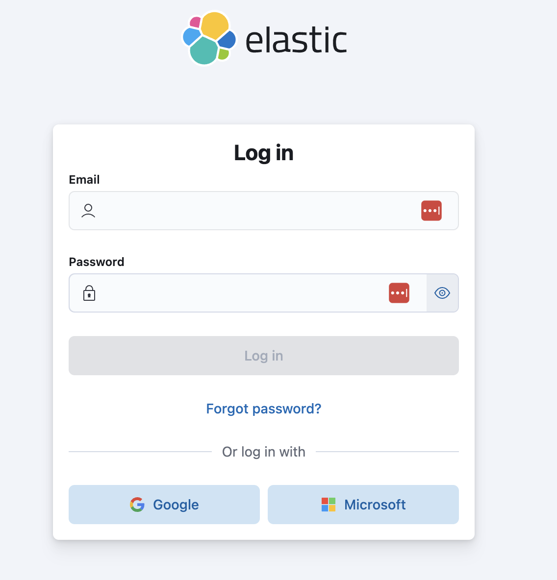 Login screen