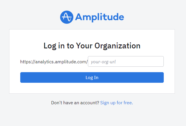 Amplitude Organization URL入力画面