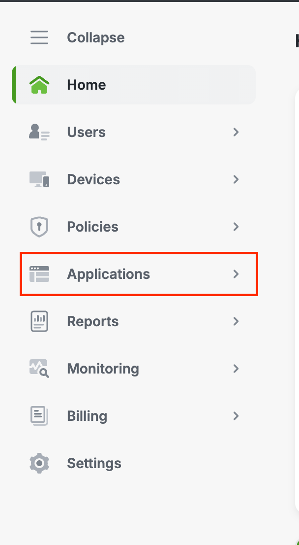 Applicationsメニュー
