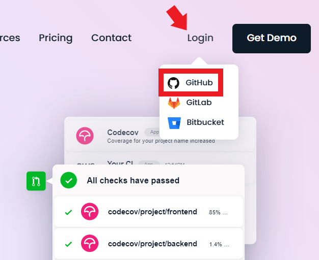 Codecovのトップページ