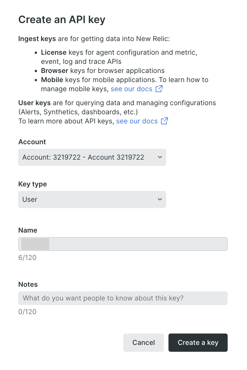 Key typeをUserに設定