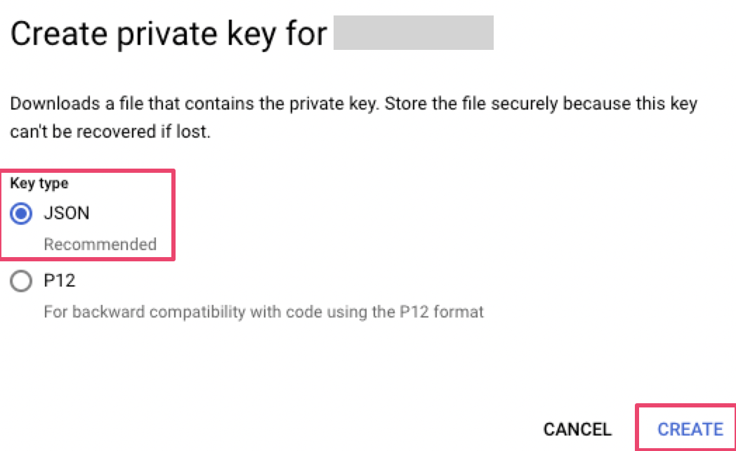 JSON Key作成