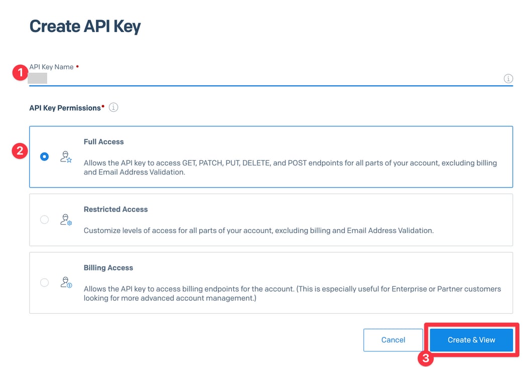 API Key作成画面