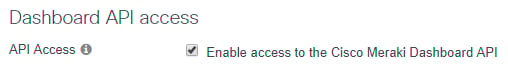 Dashboard API accessの有効化