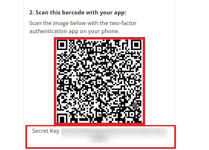 QRコードとSecret Key