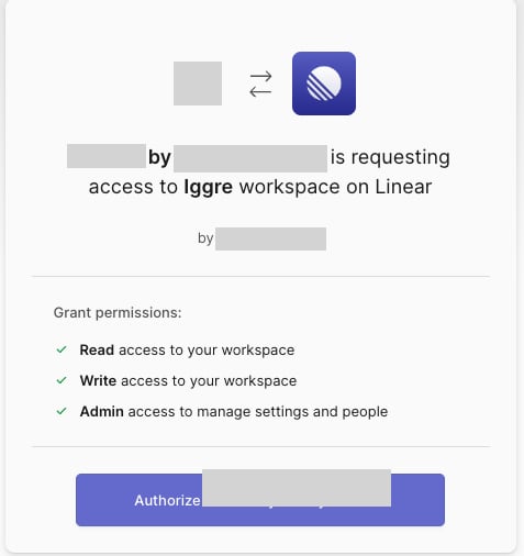 Linear authorization screen