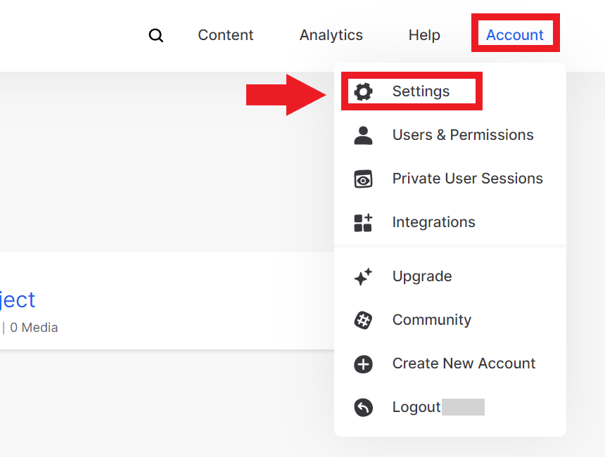 Wistia Settings menu