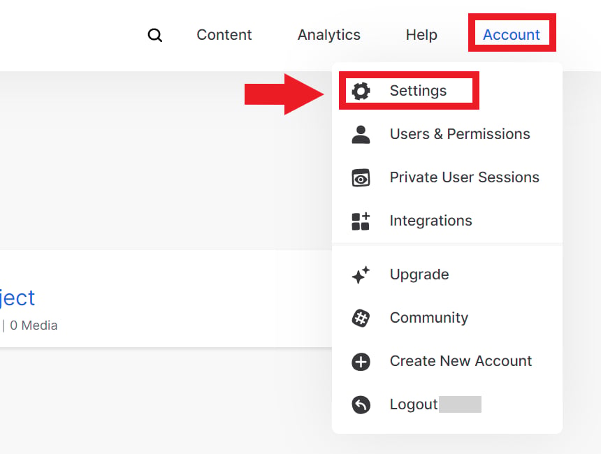 Wistia Settings menu