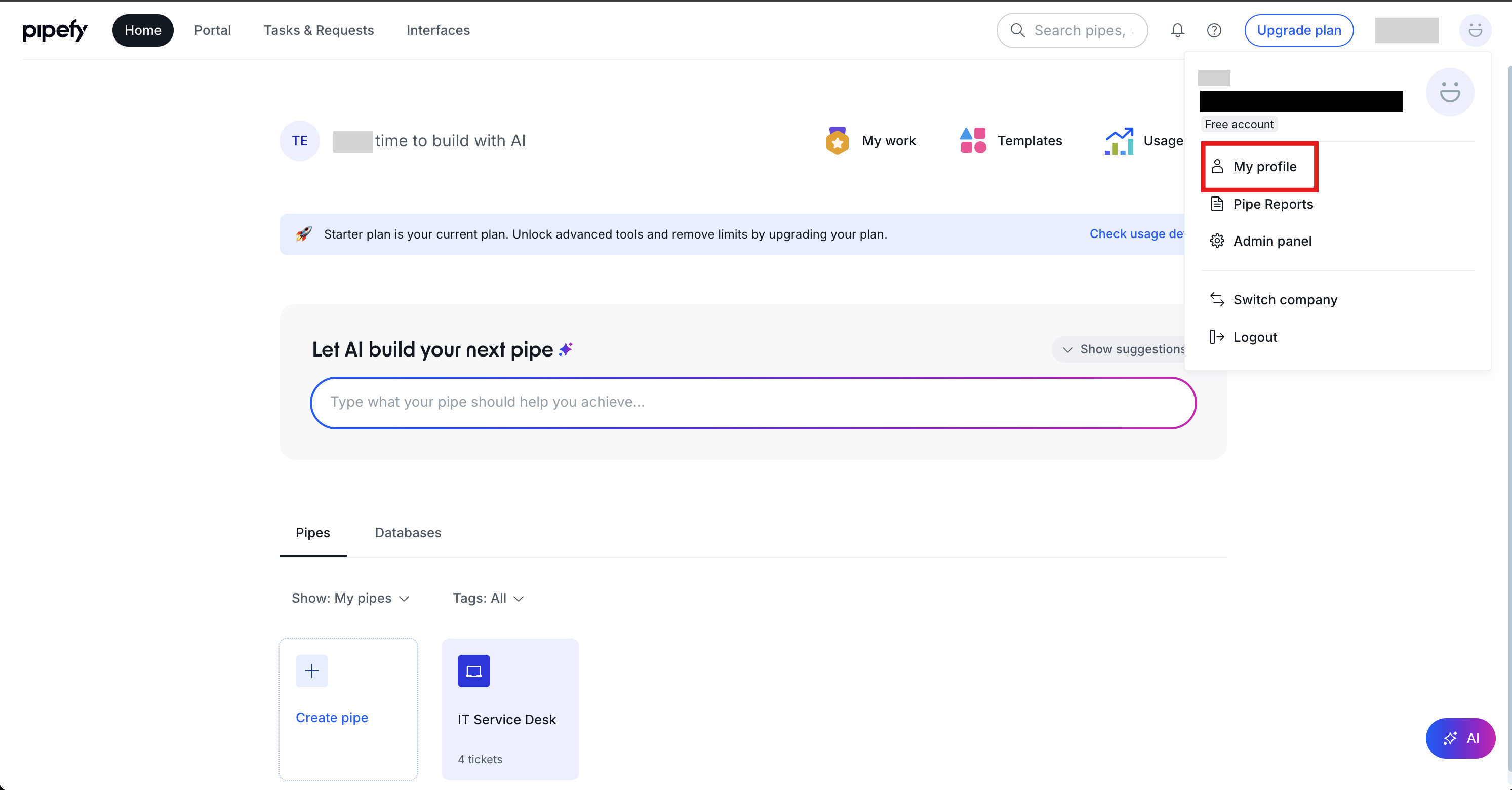 Click profile icon
