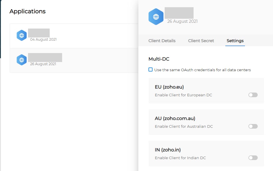 Checking the OAuth setting