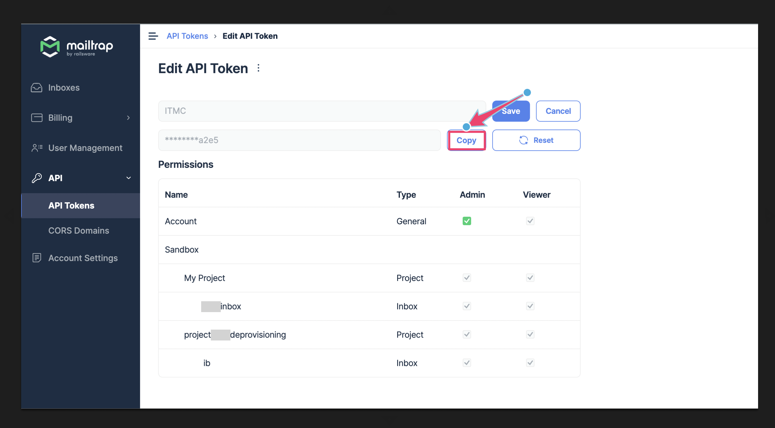 API Token 表示