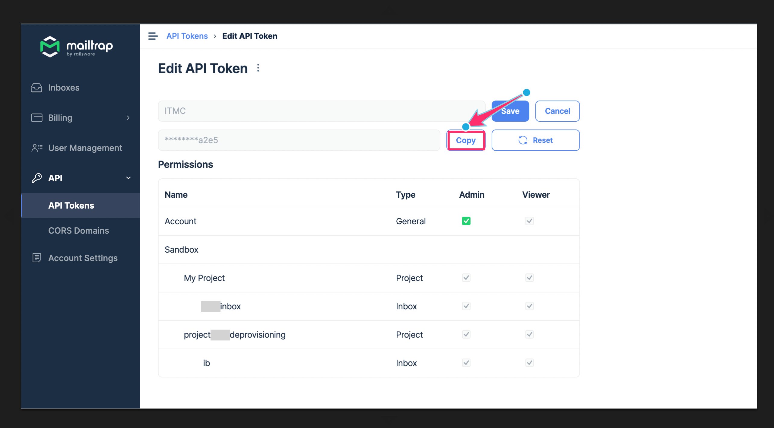 API Token 表示