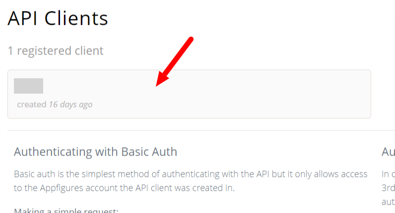 API Clients list