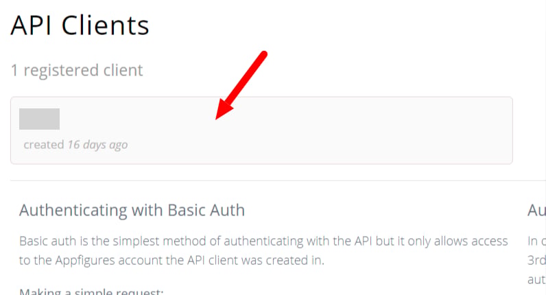API Clients list