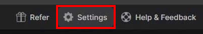 Fathom menu at the top right of the screen with Settings highlighted