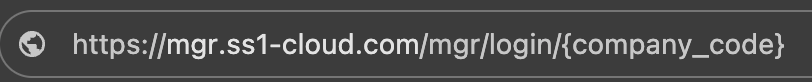 SS1 Cloud login URL, where the company_code portion is the company code