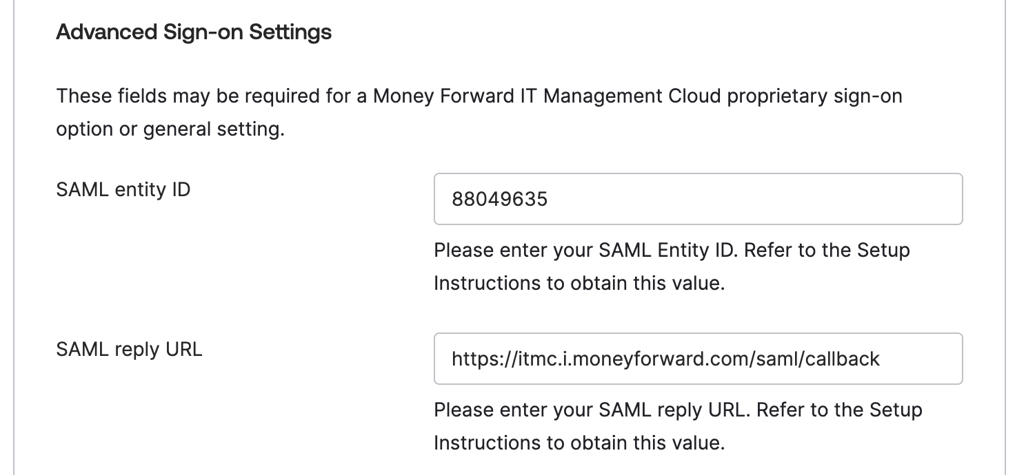 Advanced Sign-on Settings